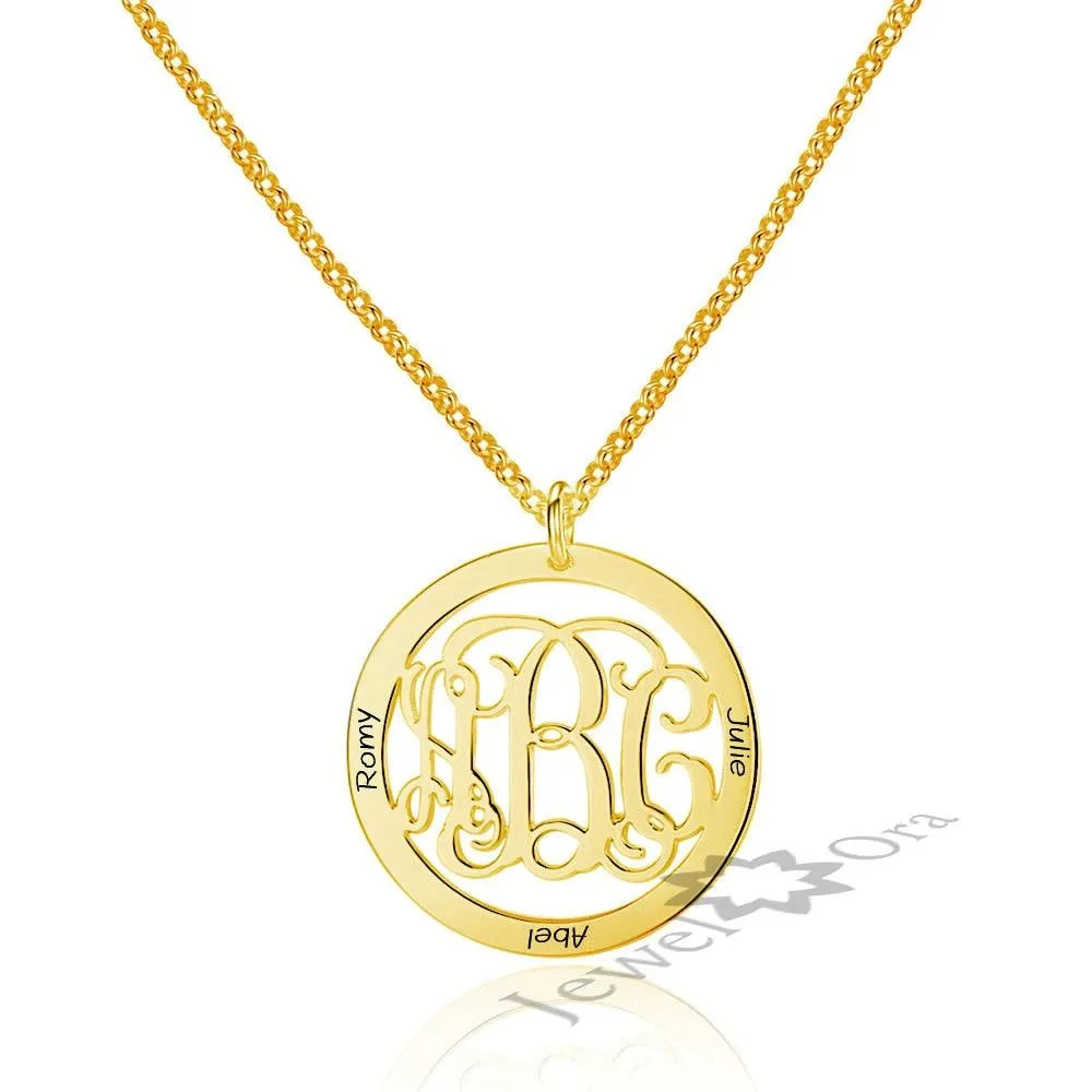 Trendy Personalized 925 Sterling Silver Monogram Necklace Unique Names DIY Best Friend Gift With Box