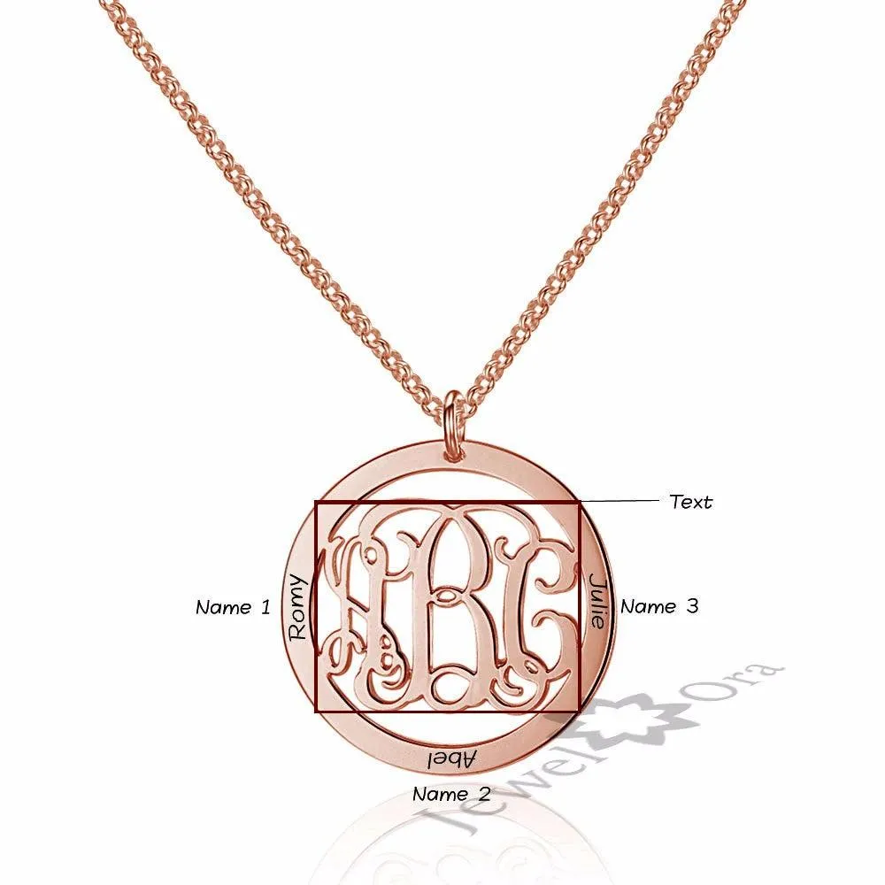 Trendy Personalized 925 Sterling Silver Monogram Necklace Unique Names DIY Best Friend Gift With Box