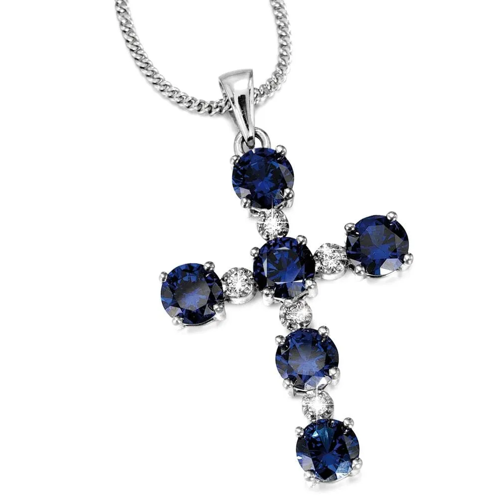 Tru-Sapphire Cross Pendant