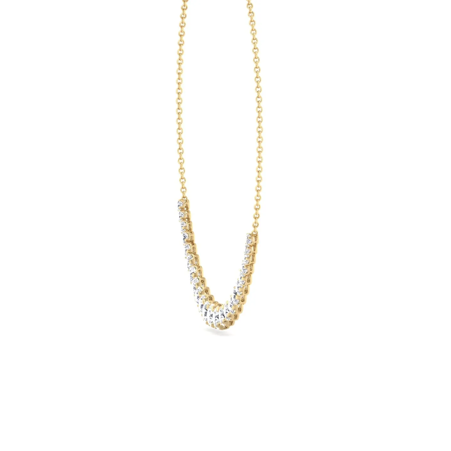 Tullia - Halfway Graduated Crown Prong Natural Diamond Tennis Necklace