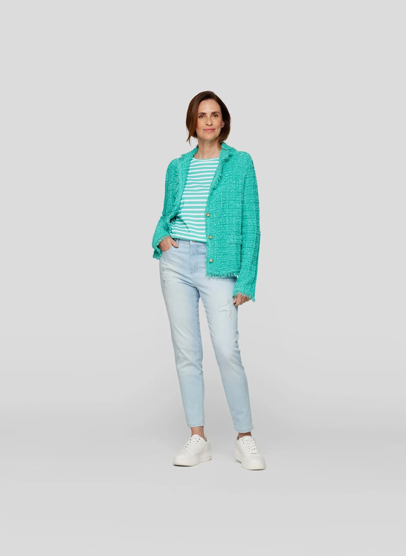 Tweed Blazer - Emerald
