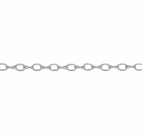 Twisted Oval Link Chain Sterling Silver | Permanent Jewelry