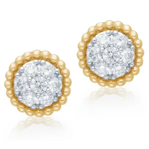 Two Tone Gold Diamond Eternal Earrings
