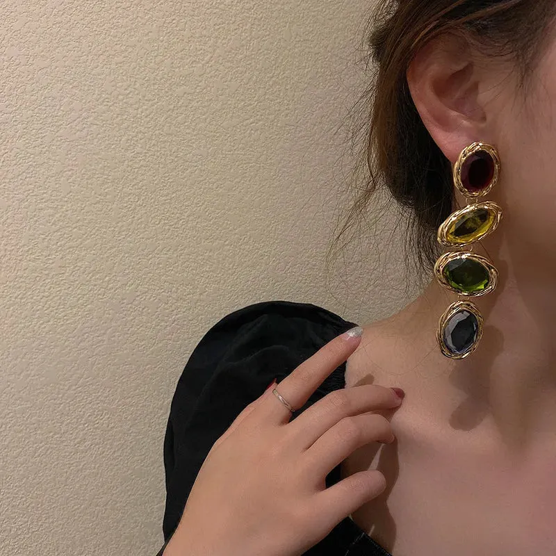 VAIGE Irregular Shimmering Candy Color Acrylic Drop Earrings in Multiple Shades