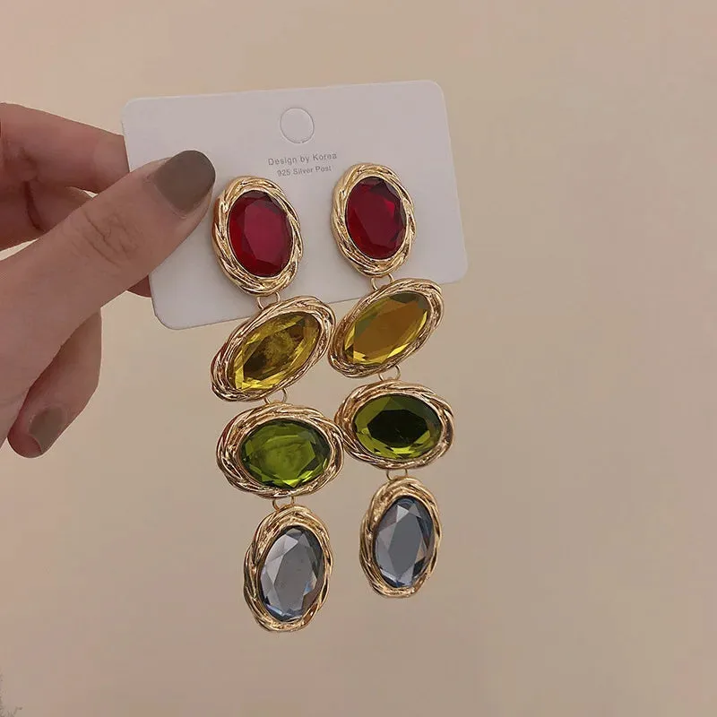VAIGE Irregular Shimmering Candy Color Acrylic Drop Earrings in Multiple Shades