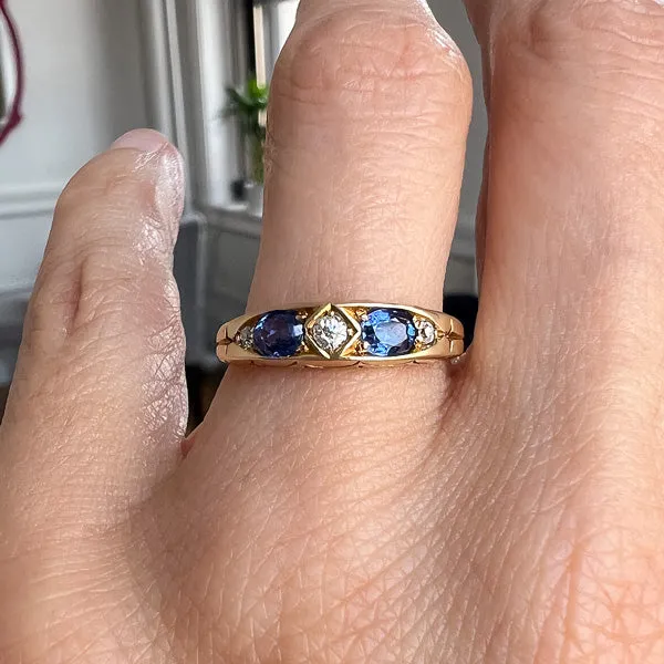 Victorian Diamond & Sapphire Ring