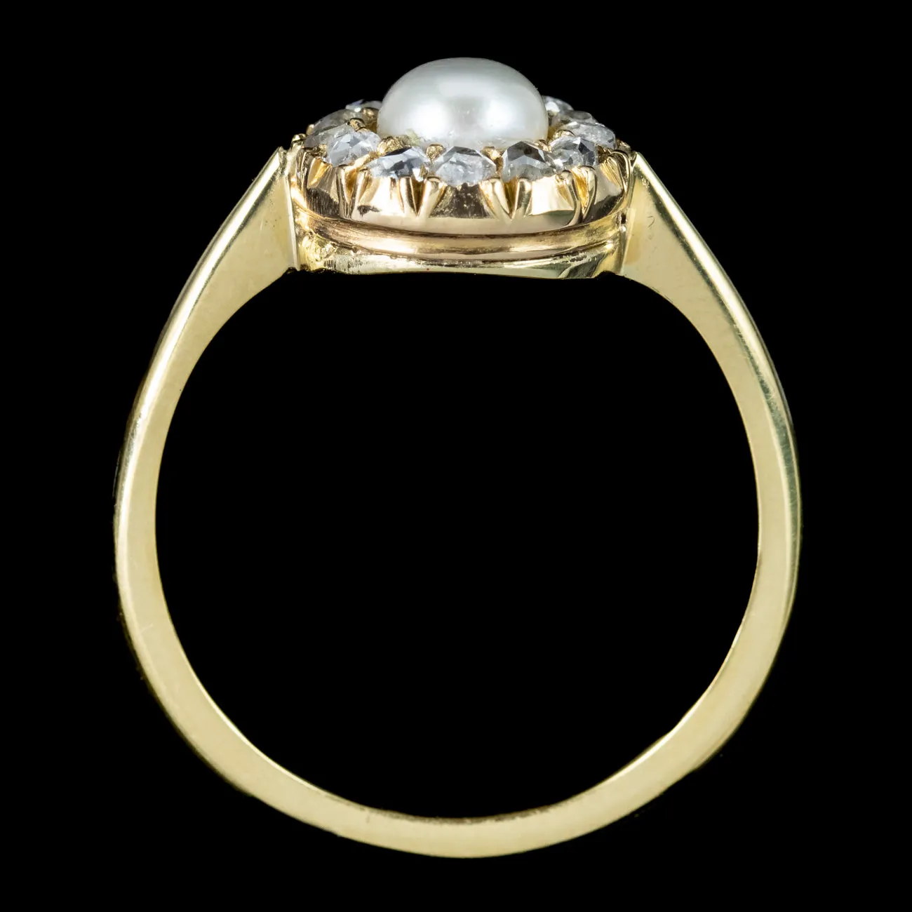 Victorian Style Pearl Diamond Cluster Ring