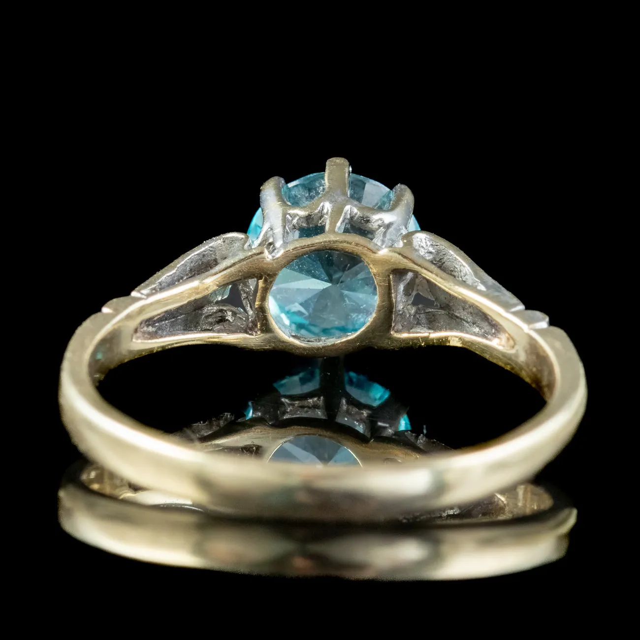 Vintage Blue Zircon Solitaire Ring 1.2ct Zircon Dated 1962