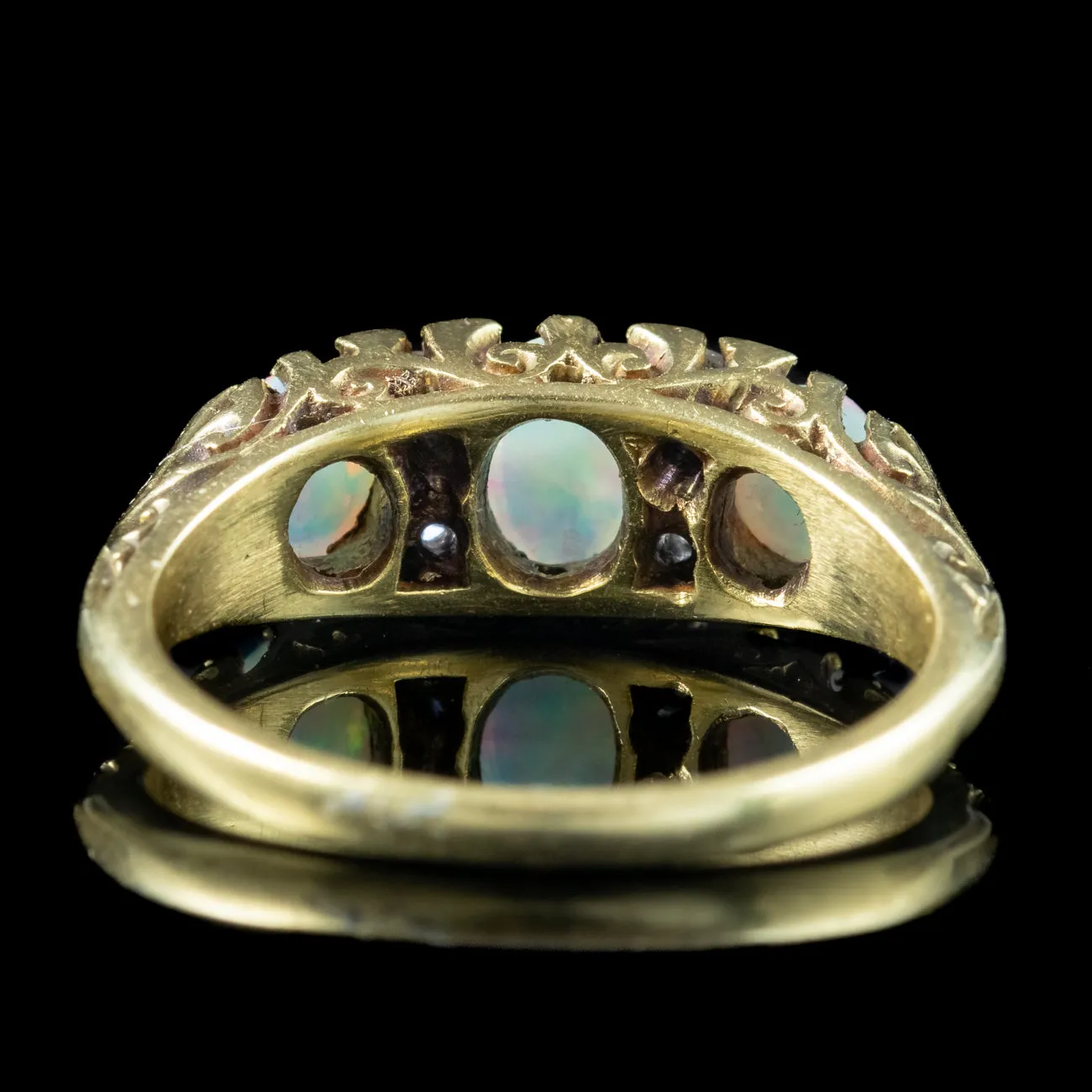 Vintage Opal Diamond Ring 0.74ct Opal Dated 1976