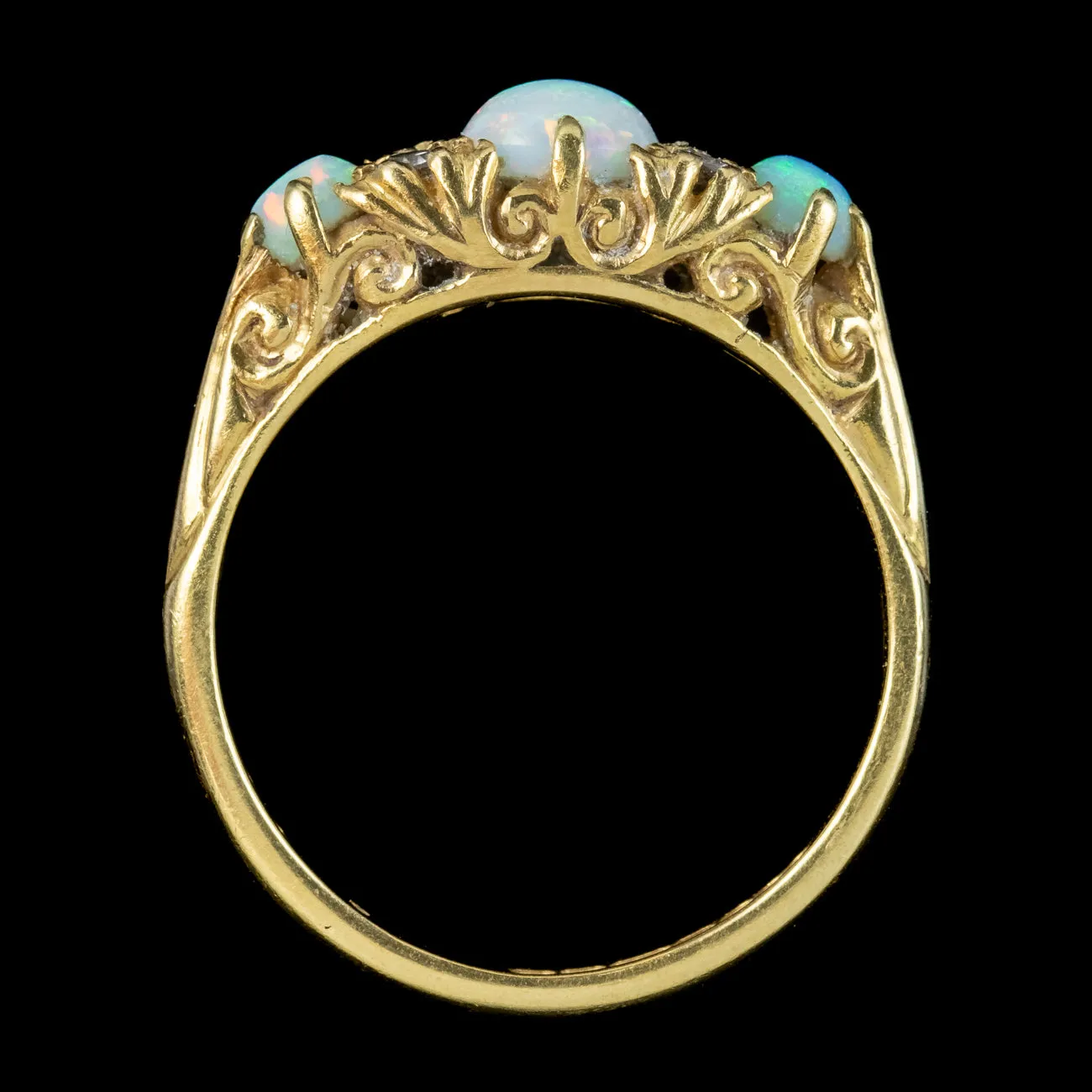 Vintage Opal Diamond Ring 1.1ct Opal Dated 1965