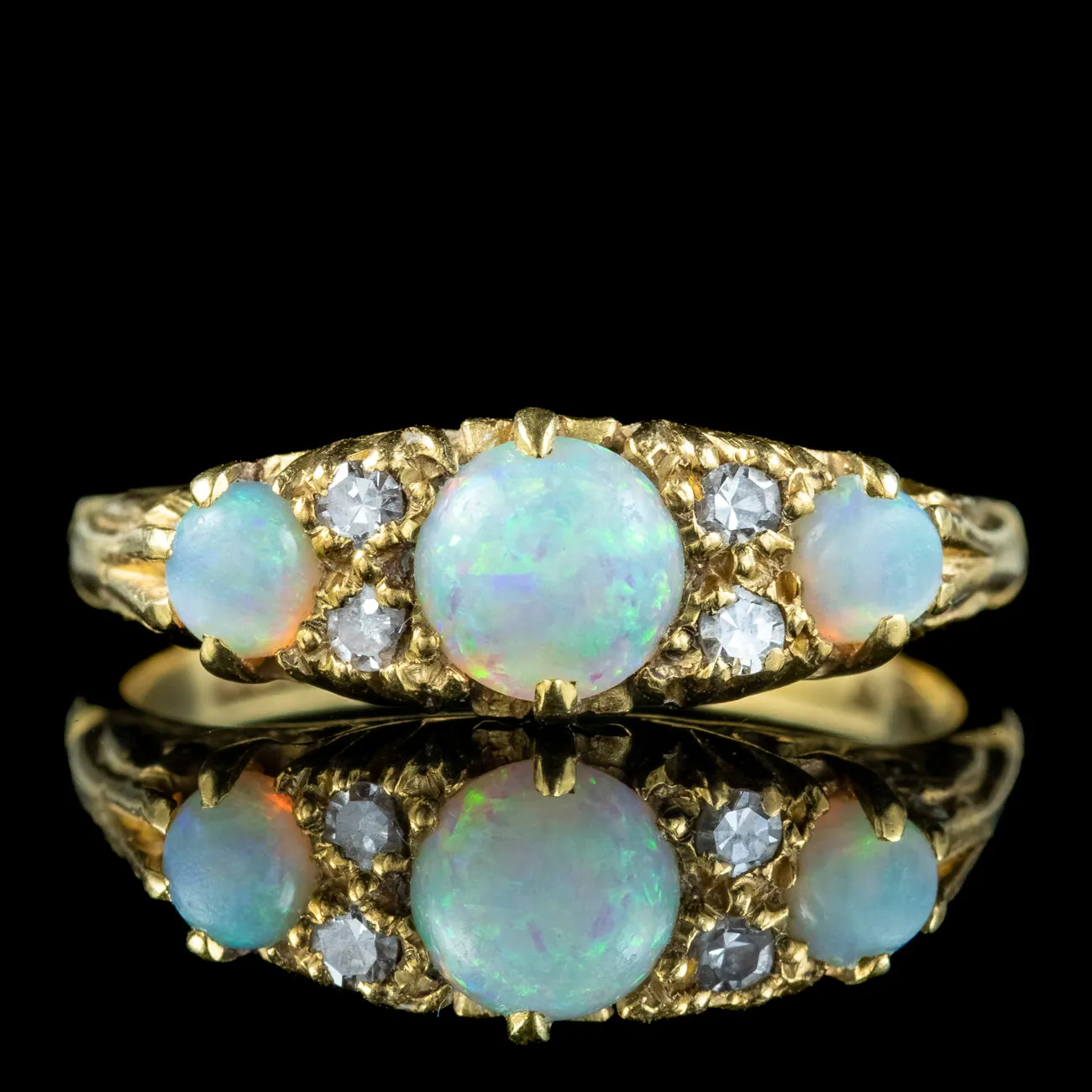 Vintage Opal Diamond Ring 1.1ct Opal Dated 1965