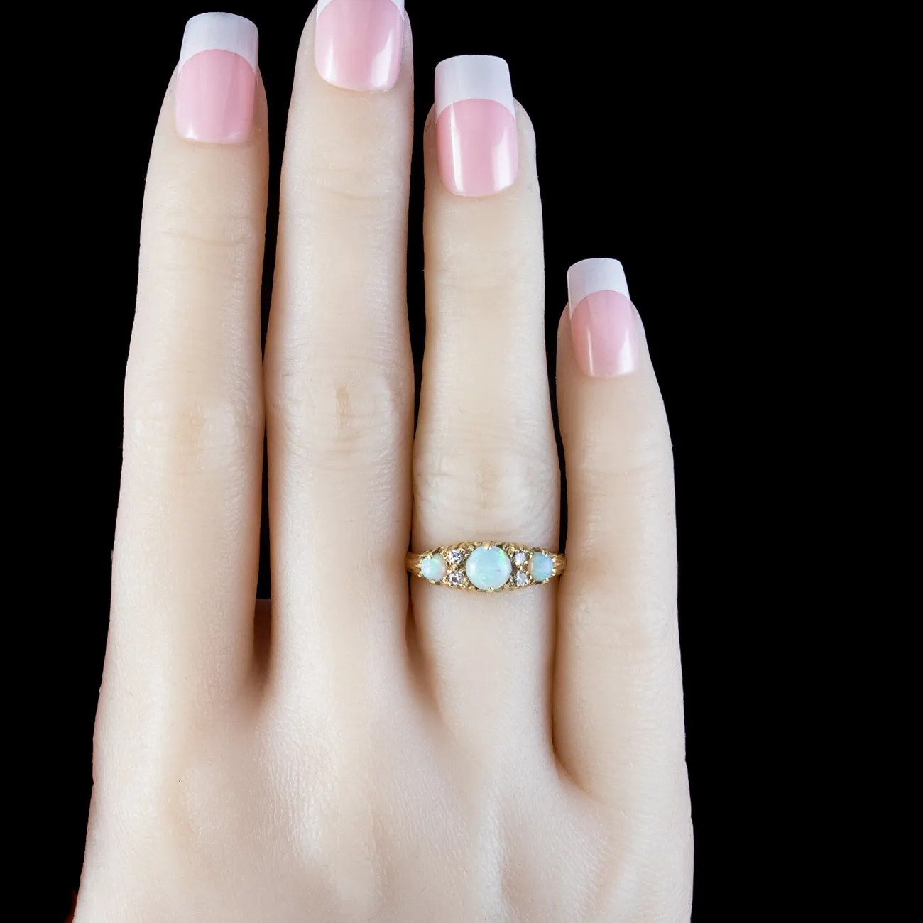 Vintage Opal Diamond Ring 1.1ct Opal Dated 1965