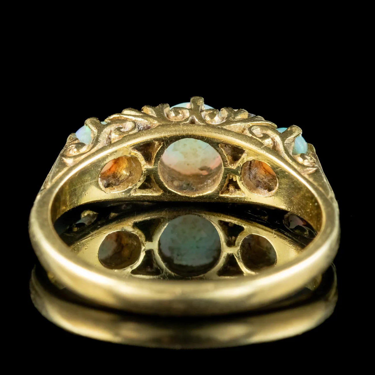 Vintage Opal Diamond Ring 1.1ct Opal Dated 1965