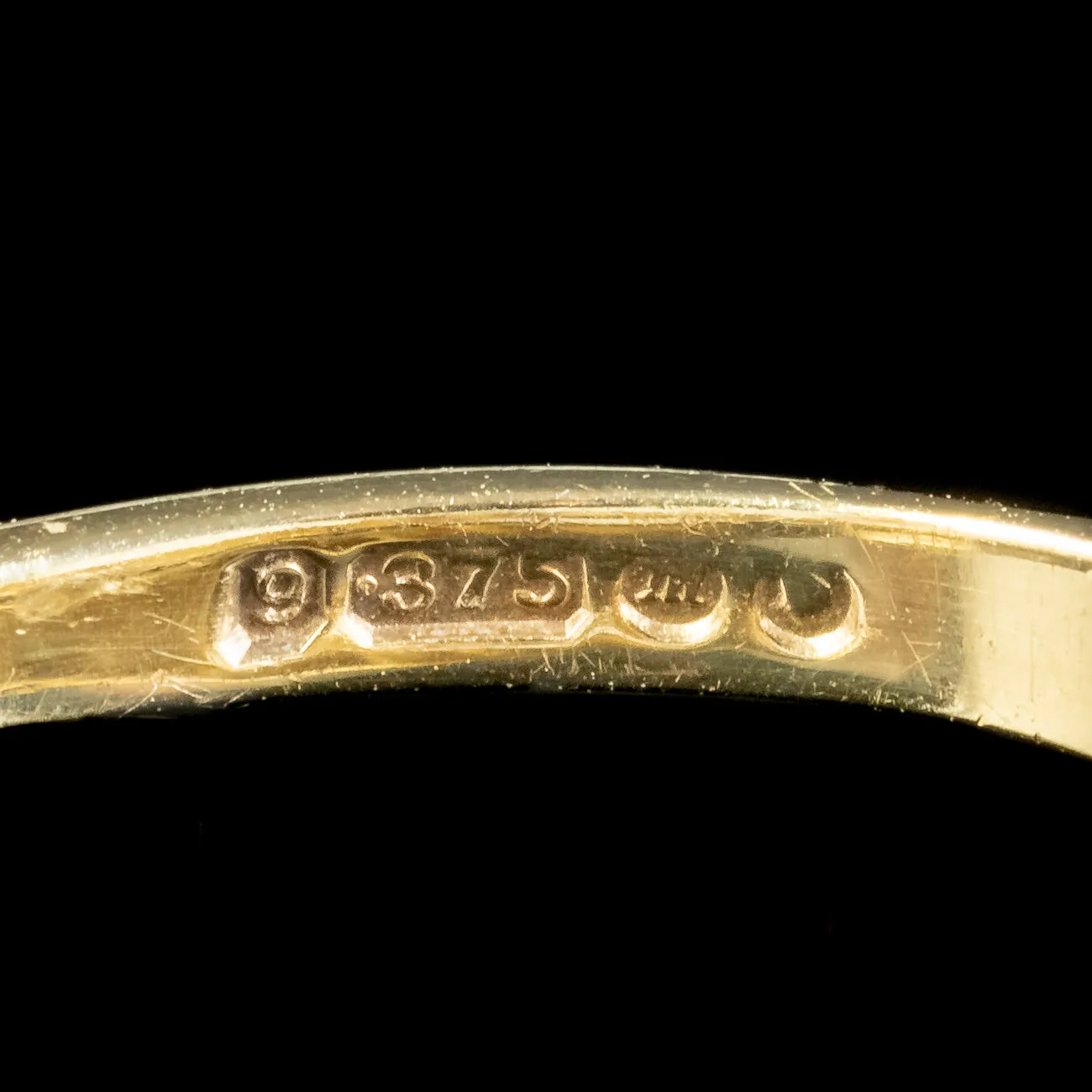 Vintage Pearl Carved Half Hoop Ring Dated 1967
